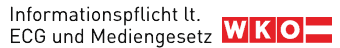 Informationspflicht laut ECG-Impressum bei der WKO
